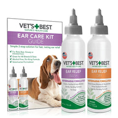 Vet's Best vue avant du kit montrant l'emballage et le double traitement, pour une routine pratique