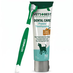 Vet's Best emballage avant du kit dentaire chiot montrant l'ensemble