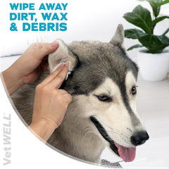 VetWELL gros plan texture lingette pour nettoyage doux et non irritant
