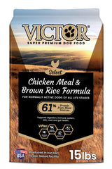 VICTOR emballage avant montrant la formule chicken meal et bénéfice nutritionnel
