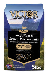 VICTOR emballage avant montrant la formule bœuf et riz brun pour confiance