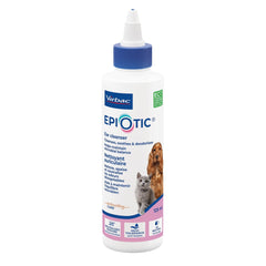 Virbac Epi-Otic emballage avant montrant le flacon pour nettoyage auriculaire sûr