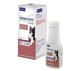 Virbac Rebound bouteille à l'échelle illustrant la taille pratique et dosage simple