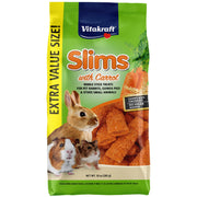 Vitakraft Slims Carrot emballage avant montrant la portion pratique et ingrédients naturels