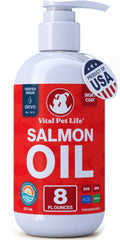 Vital Pet Life flacon face montrant l'étiquette et bénéfice pelage brillant