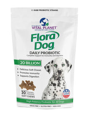 Vital Planet dose et pastille illustrant portionnement simple pour chaque chien