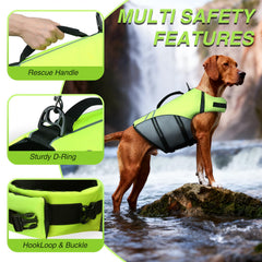 VIVAGLORY chien nageant équipé du gilet offrant flottaison stable