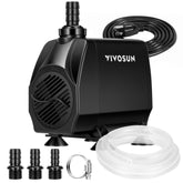 VIVOSUN pompe vue avant montrant la sortie et la robustesse pour installation facile