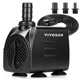 VIVOSUN pompe face avant montrant boîtier compact et contrôle de débit