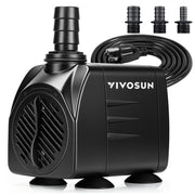 VIVOSUN pompe face avant montrant boîtier compact et contrôle de débit