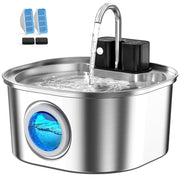 Voluas fontaine face avant montrant le design sans fil et la finition inox durable