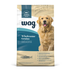 WAG sachet avant montrant le design et la saveur saumon pour un choix clair