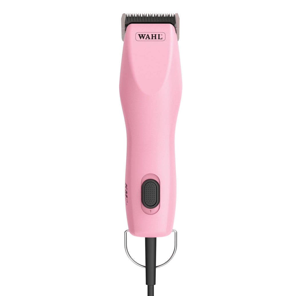 Wahl tondeuse face avant rose montrant design ergonomique et prise en main confortable