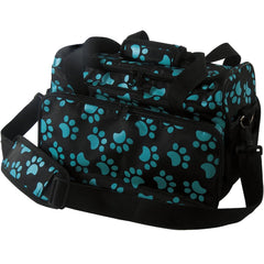 Wahl sac tote face avant motif pattes turquoise montrant capacité et design pratique