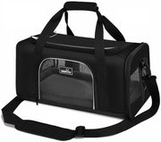 wakytu vue avant du sac de transport noir montrant design compact et approbation TSA