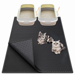 Waretary tapis litière face avant montrant surface noire XL et protection du sol