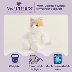 warmies calico cat détail tissu doux, confort tactile apaisant