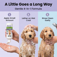 We Love Doodles chiot dans la baignoire lavé en douceur avec produit sans larmes