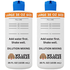 We Love Doodles flacon avant montrant capacité et facilité d'utilisation