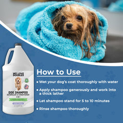 We Love Doodles application sur chien montrant nettoyage efficace