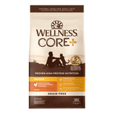 Wellness emballage face montrant la recette poulet et dinde et avantages nutritionnels