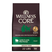Wellness CORE sac avant de la recette agneau montrant packaging et avantage qualité
