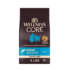 Wellness sac face avant montrant la recette poissons et bienfaits nutritionnels