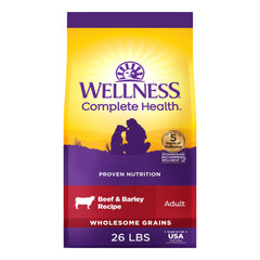 Wellness emballage 26 lb montrant la marque et la praticité pour conservation