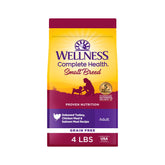 Wellness emballage avant Chicken and Salmon montrant la recette et bénéfice nutritionnel