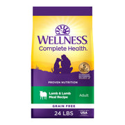 Wellness sachet face montrant emballage 24 lb et bénéfice qualité