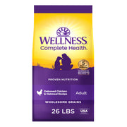Wellness face du paquet poulet et avoine montrant la recette naturelle