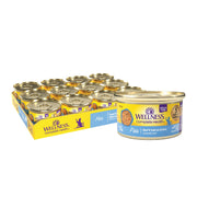 Wellness pâté boîte face montrant l'étiquette, information claire pour choix santé