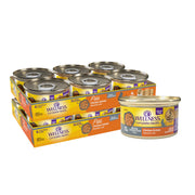 Wellness pâté senior vue avant de la boîte, montre présentation appétissante
