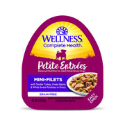 Wellness pot avant étiquette montrant recette dinde pour petites races bénéfice qualité