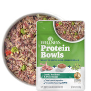 Wellness emballage avant montrant recette agneau et riz pour confiance