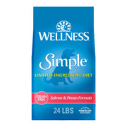wellness sac 24lb face de l'emballage montrant formule limitée bénéfice simplicité