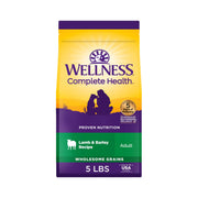 Wellness sac avant 5 lb montrant le packaging et les avantages nutritionnels