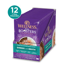Wellness gros plan sur flocons de thon et crevettes montrant texture naturelle