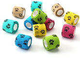 WePet pack de 12 rouleaux montrant l'emballage pratique et multicolore pour premiers soins