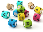 WePet pack de 12 rouleaux montrant l'emballage pratique et multicolore pour premiers soins