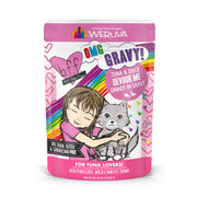 Weruva B.F.F. avant packaging montrant le pack de 12 et bénéfice de praticité