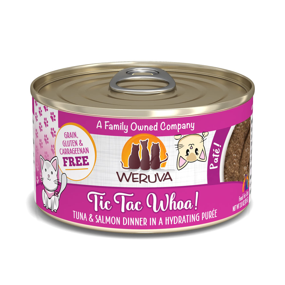 Weruva boîte devant Tic Tac Whoa montrant packaging attrayant et praticité