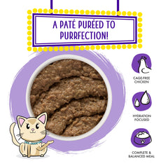 Weruva pâté servie dans une gamelle, favorise meilleure hydratation
