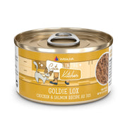Weruva boîte Goldie Lox devanture montrant le produit et attirant l’appétit