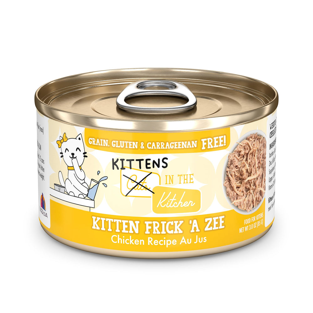 Weruva boîte Kitten Frick 'A Zee vue avant montrant l'emballage appétissant et sûr