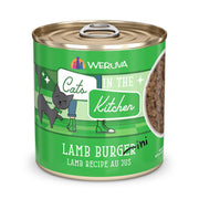 Weruva boîte Lamb Burger-ini montrant design et format pratique