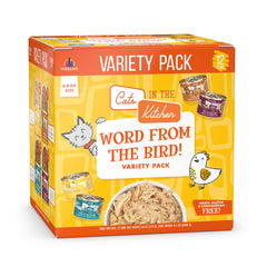 Weruva pack face avant montrant les 12 conserves et l'étiquette détaillée, qualité visible