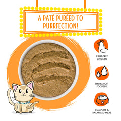 Weruva pâté gros plan montrant texture crémeuse et appétence pour le chat