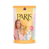 Weruva sachet face poulet et potiron montrant l’emballage premium et l’appétence