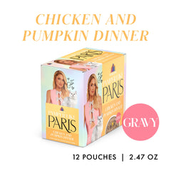 Weruva sachet ouvert révélant morceaux de poulet et potiron pour appétit